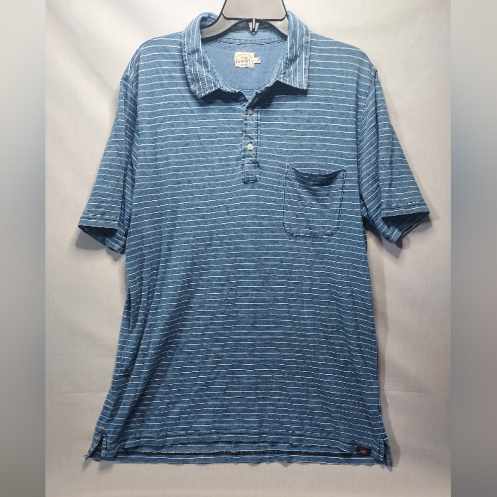 Faherty 100% cotton striped men's polo shirt size XL